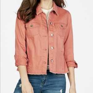 New pink  rose colored denim jacket